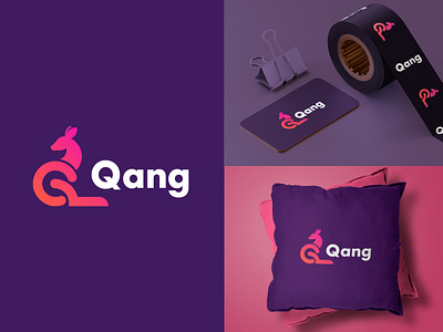 Qang logo animal logo australiananimals branding forest golden ratio logo gradient logo graphic design icon icon logo kangaroo logo logo logo design minimal logo nature qang logo shape symbol logo wildlife zoo