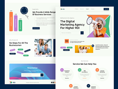 Website design: Digital marketing agency agency clean company creative design digitalmarketing landing page marketing onlinemarketing services ui ui design web website