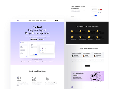 Project Management Tools - Landing Page Exploration daily ui design figma landing landing page project management tool ui ui design uiux web design