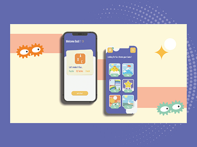 Kids Games Application app figma graphic design illustration ui uidesigner userinterface ux