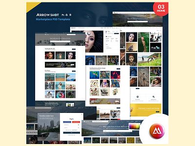 Arrowshot marketplace psd template