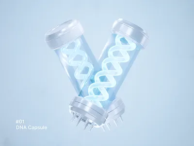 DNA Capsule 3d art clean creative design illustration minimal