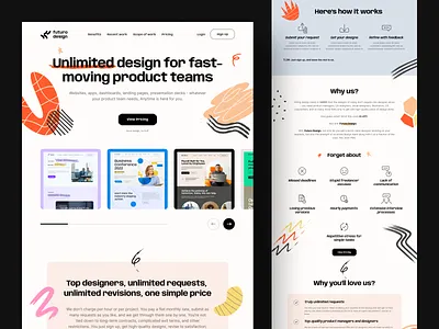 futuro design agency landing page agency branding business company creative creative agency design design agency digital agency homepage landing page marketing portofolio service startup ui uiux web design website website design