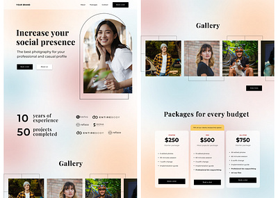 Photography Lading Page (Daily UI Challenge - 03) dailyui dailyuiday3 landingpage photography