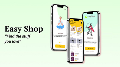 Easy Shop - Find the stuff you love 3d animation app branding design graphic design illustration logo motion graphics typography ui ux vector