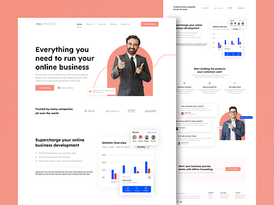 Business Consulting Landing Page app design e commerce app design ui ux