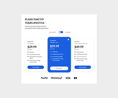 Pricing page design adobe xd branding dailyui design figma landing page pricing ui ux