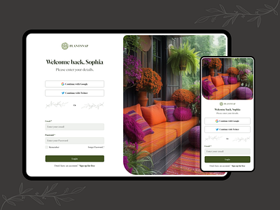 Plant Care App-Fresh & Minimal Login UI interfacedesign loginscreen minimaldesign plantcareapp productdesign ui uidesign uiuxdesign