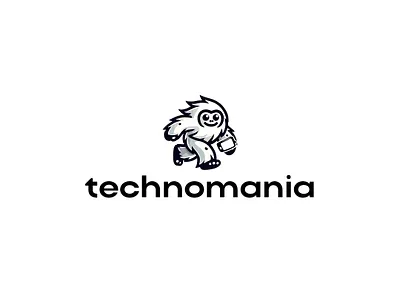 Logo – Cute Yeti Mascot Holding a Smartphone brand logo logo brannd yeti logo