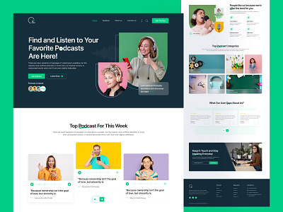 Podcast Landing Page Design design figma landing page podcast podcast landing page podcast website ui ui design uiux uiux design user interface web design