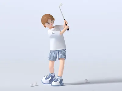 Golfer boy c4d