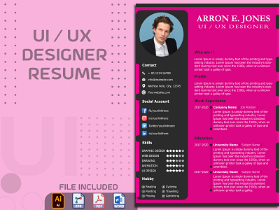 Best UI Designer Resume Free Download branding customizable design illustration logo template ui uidesign uxdesign website