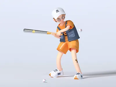 Baseball boy c4d