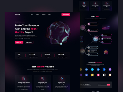 Landing page design - Web3 blockchain branding crypto currency defi defi web ethereum explore metamask nft product design project socialfi token uiux wallet web3