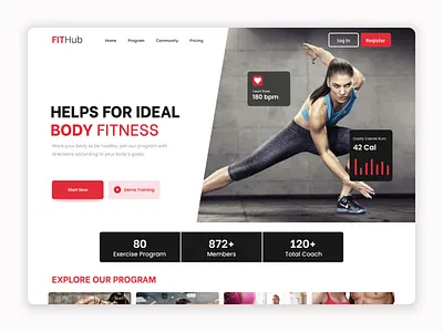 GYM landing page design gym landing page gym website landing page ui web ui website design