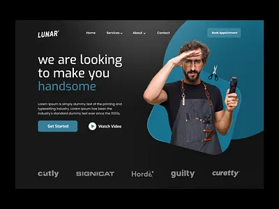Barbershop Hero Section Design adobe xd app barbershop barbershop hero section barbershop landing page branding design e commerce business e commerce landing page examples ecommerce website figma graphic design header hero section landing page ui ui ux design web design website wordpress landing page