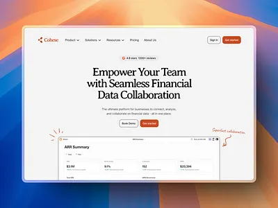 Cohese - SaaS website Hero section ai design typography ui web design