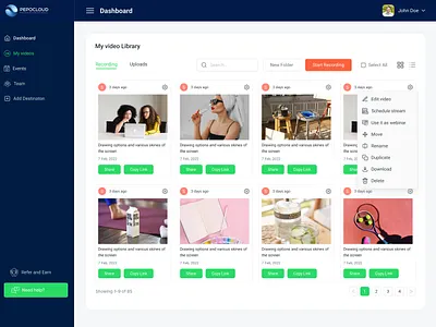 PepoCLoud Video Service app branding design mobile app ui ux video video streaming web app