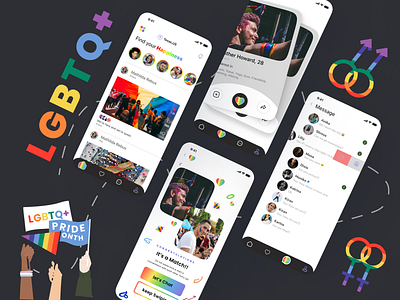 LGBTQ+ 3d animation app branding design graphic design illustration logo motion graphics typography ui ux vector