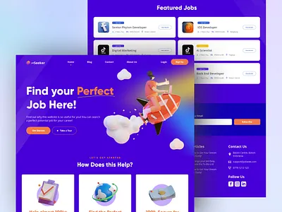 Jobseeker Landing Page UI branding design illustration ui uiux uiuxdesigner ux