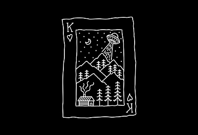King of Nature Playing Card 3 T-Shirt adventure alien apparel astronaut casino forest gambling las vegas monoline mountain nasa nature outdoors outline playing cards poker space tattoo tshirt ufo