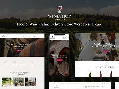 WineShop - Food & Wine Online Delivery Store WordPress Theme blog design illustration logo web design webdesign wordpress wordpress design wordpress theme wordpress themes