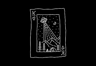 King of Nature Playing Card 2 T-Shirt adventure alien apparel astranaut camping casino hiking holiday monoline mountain nasa nature outdoors outline playing cards poker space tattoo tshirt ufo