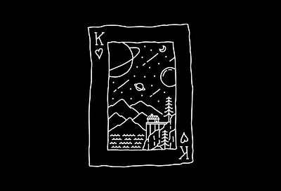 King of Nature Playing Card 1 T-Shirt adventure alien aliens apparel astronaut camping forest monoline mountain nasa national park nature outdoors outline planet space tattoo tshirt ufo wildlife