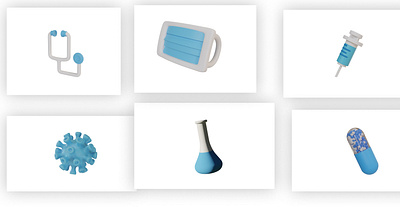 Medical icons 3d blender