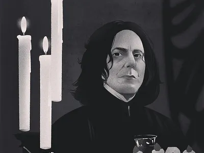 Severus Snape alanrickman branding illustration