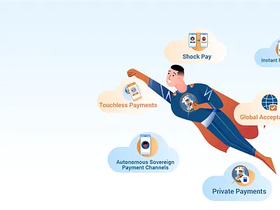 Superhero Illustration for Crypto Currency 2d hero illustration 2d illustration 2d landing page illustration crypto 2d illustration crypto currency illustration crypto hero illustration crypto landing page illustration crypto superhero superhero superhero hero illustration