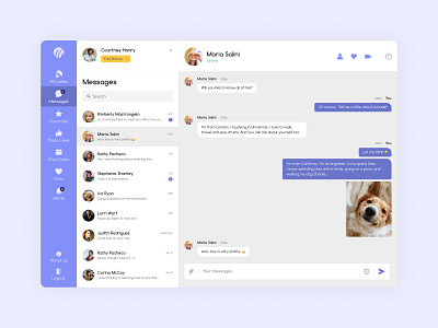Dashboard messages on dating site concept dashboard dating design messages ui ui ux design web