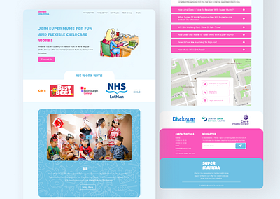 Super Mummy Child Care Web landing Page design graphic design landing page ui mum supercare supercaremums supermummy ui designer web design ui web landing page