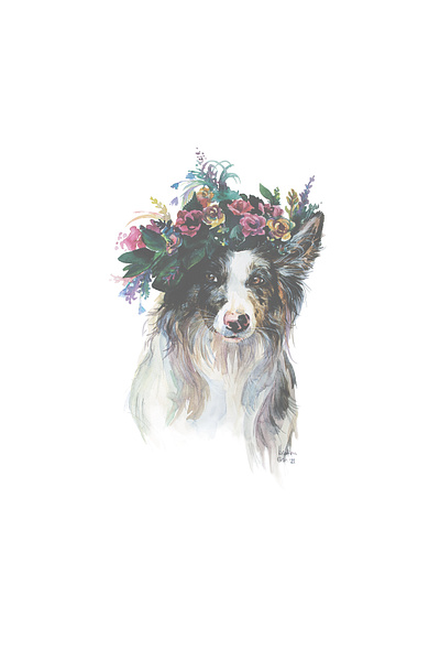 Dog in flowers dog flowers