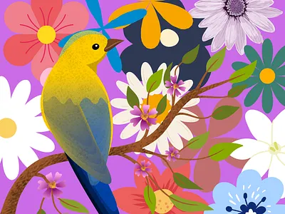 Flower Bird 3d animation graphic design
