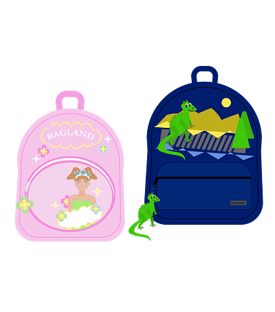 🌸Artistic illustration for children's backpacks🦖 2dartist design gamedesign illustration ui vector