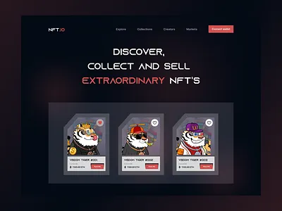 NFT Marketplace Landing Page cryptocurrency defi landing page marketplace modern nft nft ui uiux uix web 2