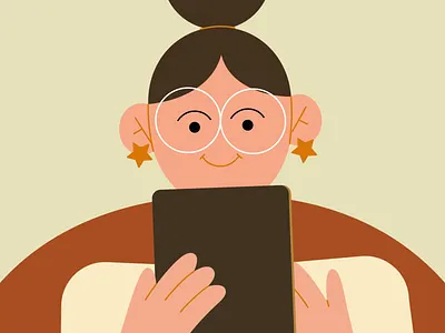 OKAMA - zoom aftereffects animation book ebook girl glasses illustration kindle lines moov motion design motion graphics reading zoom