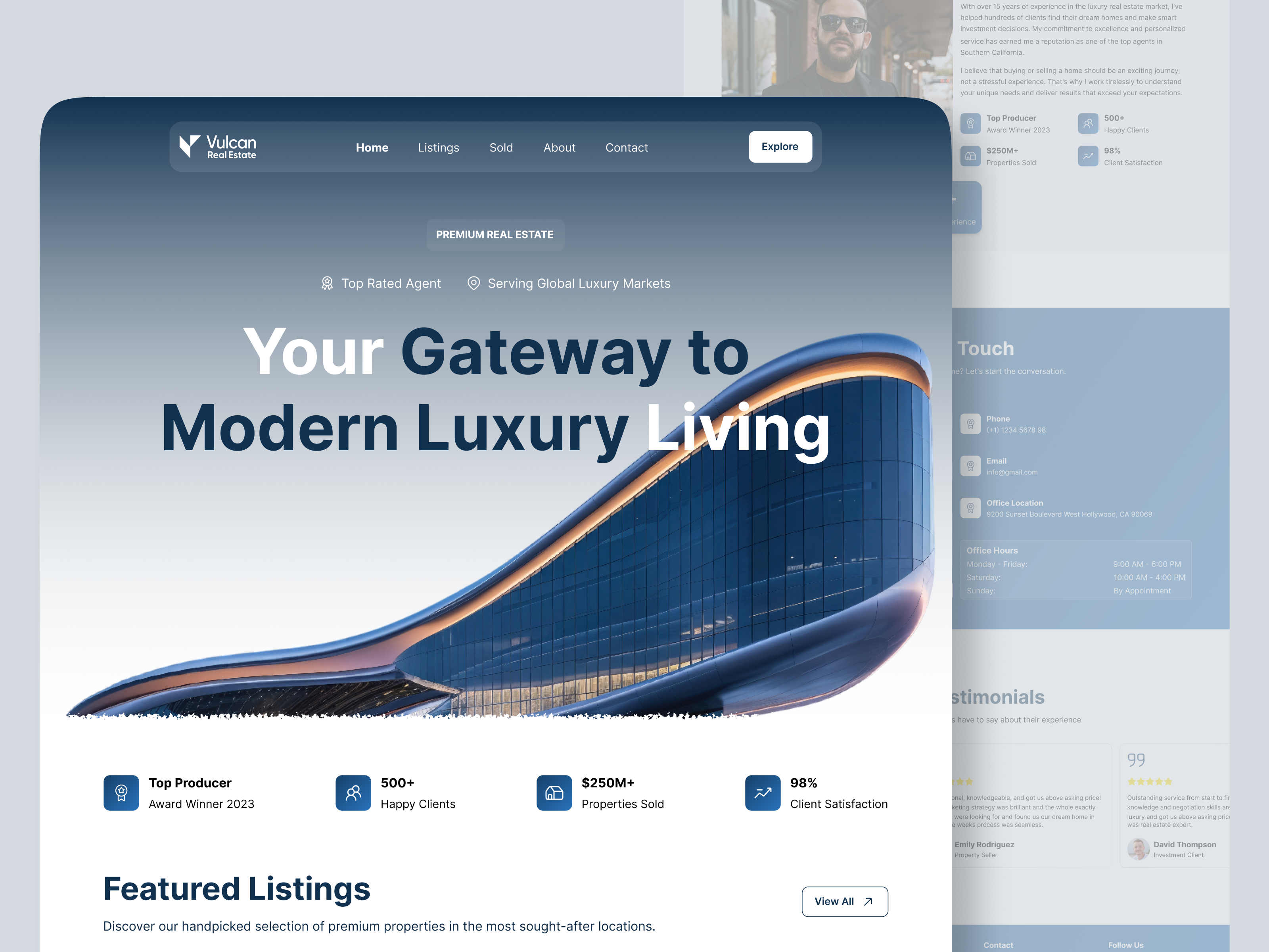 Vulcan Real Estate - Landing Page Design 2025design aburayhan aburayhanux branding cleanlayout design dijfas figma graphic design landingpage luxuryrealestate modern design modernui propertylisting realestate top design ui uiux ux webdesign