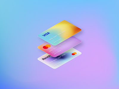 Isometric credit cards creditcards isometric meshgradients ui