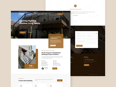 Garage Shop Designs - Deck Builder Company Website Design branding creative cro deck builder elementor landing page marketing website typography ui ux web design