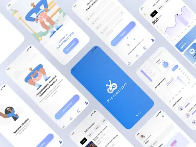 Fitness & Workout App Design activity calories design exercise figma fitness food gym app healthcare illustration kit marketing mobile app mobile app ui sport ui ui component ux workout app