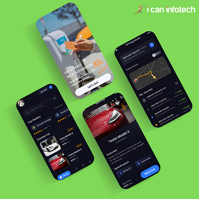 Electric Car Rental App | Electric Car Rental App UI Design app design canada car rental app electric car electric car rental electric car rental app electric car rental app design ui design