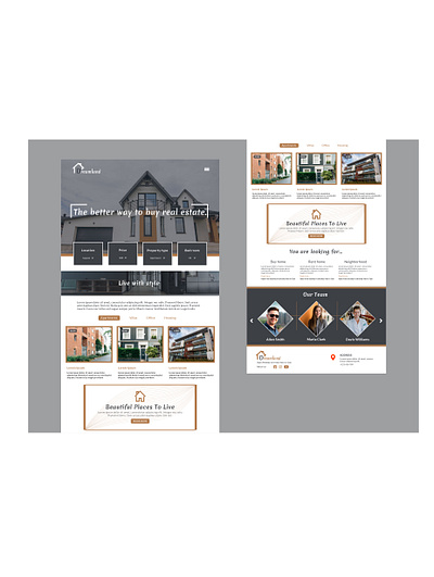 Real Estate Web Template graphic design graphics homesales marketing socialmediamarketing uidesign uxdesign web templates