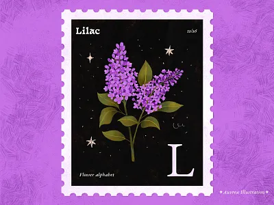 Flower alphabet 12/26 - Lilac abc alphabet alphabetart alphabetchallenge alphabetillustration art artist book illustration children illustration design draw flower flowerart flowerillustration illustration illustrator letter l licensing lilac