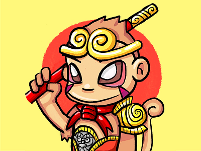 Sun Mon-key design flat graphic design ill illustration illustrator vector