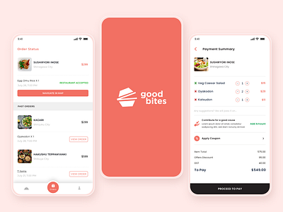 Good Bites - Mobile app UI design appui deliveryapp design foodappui fooddeliveryapp mobileapp pyramidionsolutions ui uidesign uiinspiration