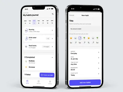 Habit Tracker App mobile app design product design ui ux
