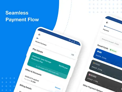 Seamless Payment Flow cards checkout insurance oneassist payment payment details payment modes purchase saved cards timeline user experience