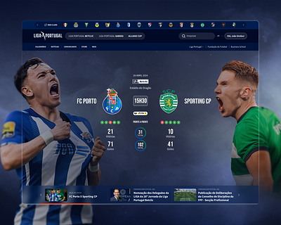 Liga Portugal Website football product design ui ux